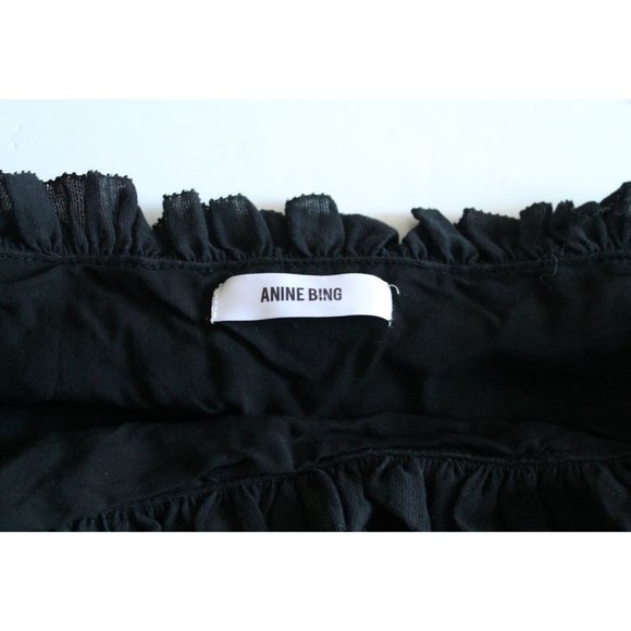 Anine Bing Cotton Layered Skirt Black Size Medium Revolve - Picture 5 of 7